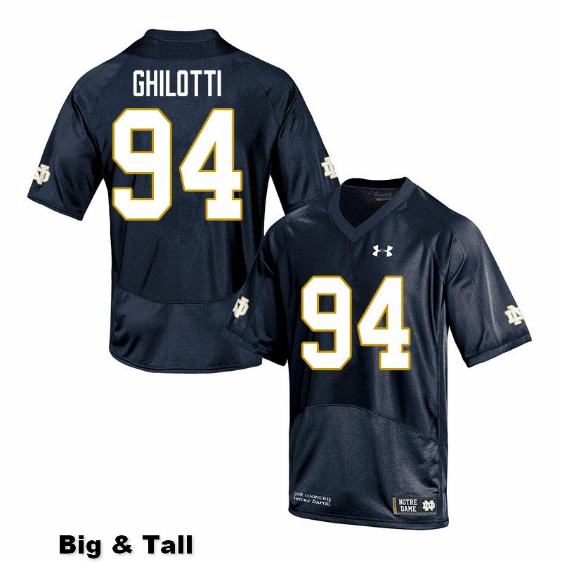 Men's NCAA Notre Dame Fighting Irish #94 Giovanni Ghilotti Stitched College Under Armour Authentic Navy Big & Tall Football Jersey HY10P32HY